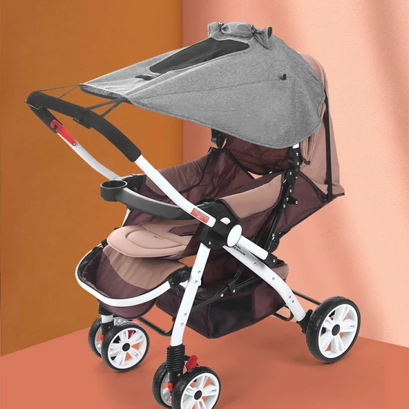 Evrensel Bebek Arabası Güneşlik UV Koruma Çadır Kapağı - Mavi - 3