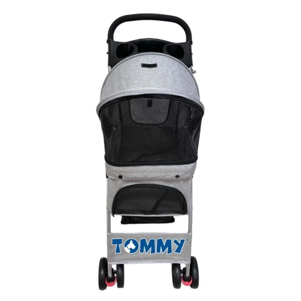 Tommy Evcil Hayvan Arabası Gri 80.5*45.5*101 Max 15kg