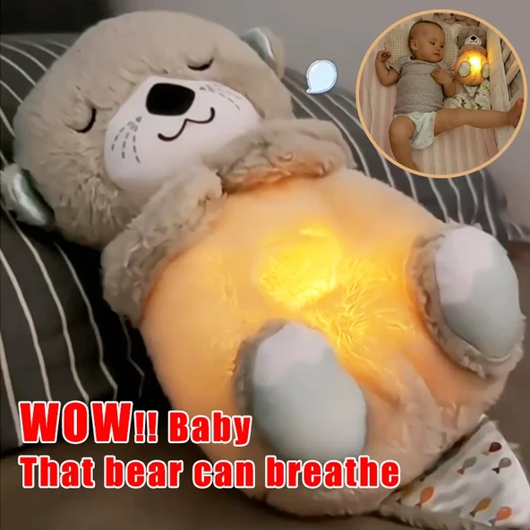Müzik ve Işık ile Bebek Rahatlatıcı Peluş Oyuncak - Capybara Kahverengi - 30cm - 8