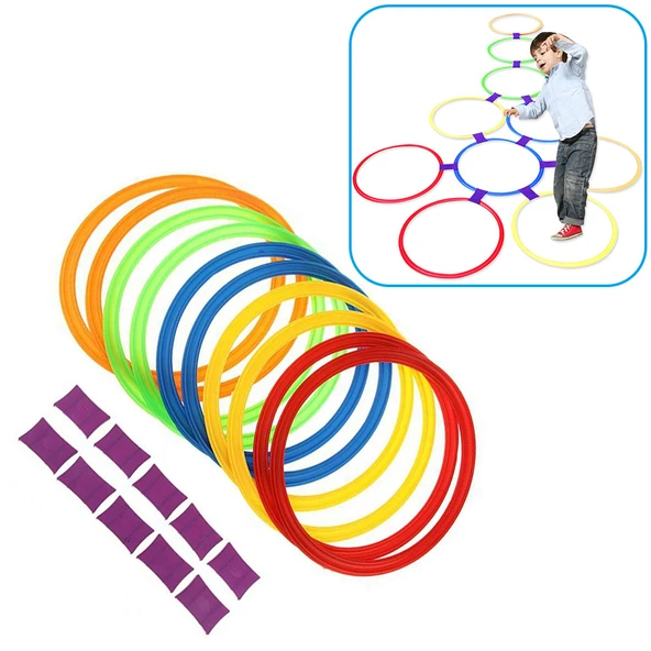 Çocuklar için Dış Mekan Spor Lattice Atlama Halka Seti - M 28cm