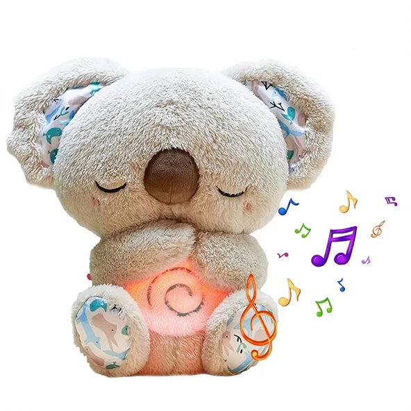 Müzik ve Işık ile Bebek Rahatlatıcı Peluş Oyuncak - Koala B - 30cm