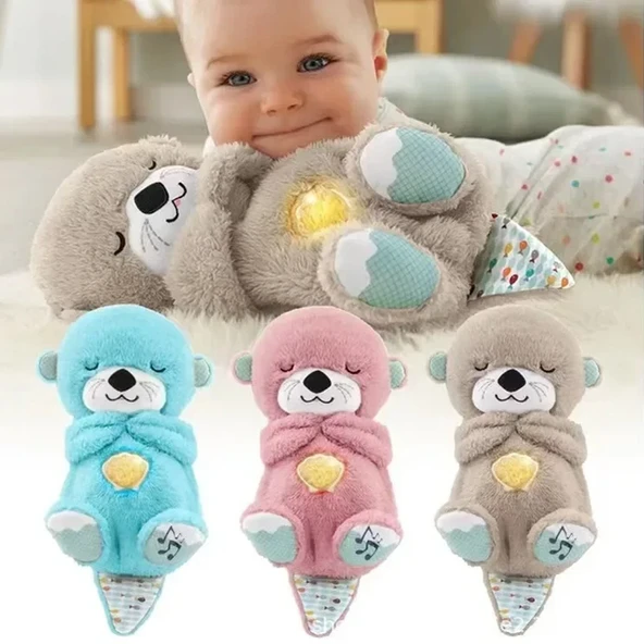 Müzik ve Işık ile Bebek Rahatlatıcı Peluş Oyuncak - Capybara Kahverengi - 30cm - 3