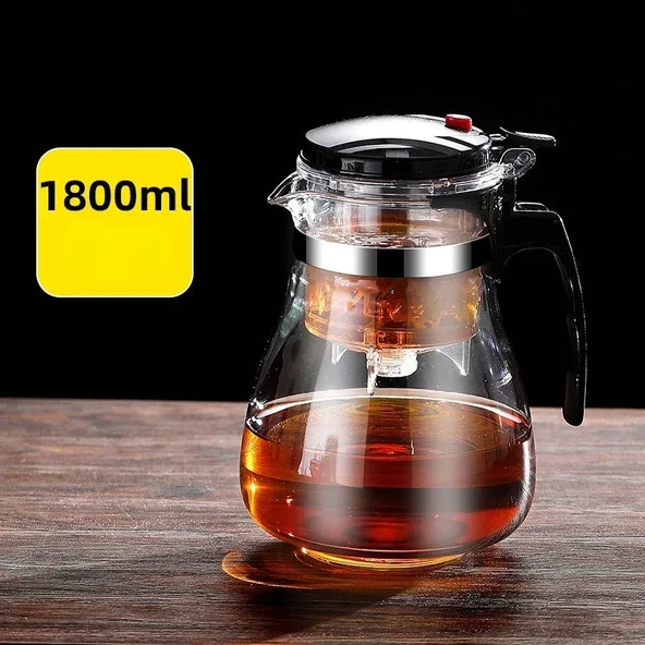 Cam Demlik - 750ML - Isıya Dayanıklı - Çay ve Kahve için - 4