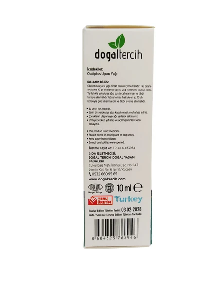 Doğaltercih Okaliptus Yağı 10 ml , Katkısız Seyreltilmemiş %100 Saf ve Doğal Okaliptüs Yağı - 3