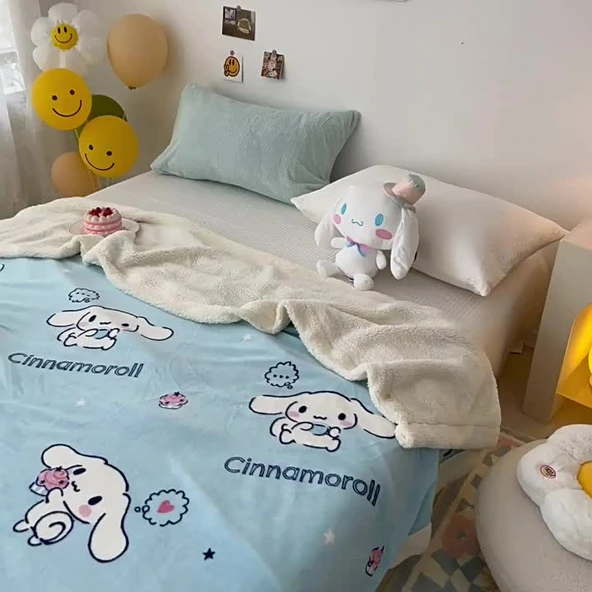 Hello Kitty Peluş İki Katlı Atkı Battaniye - 70x100cm - 2