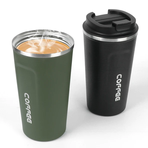 Paslanmaz Çelik Seyahat Kupa - 380ML Siyah - 2