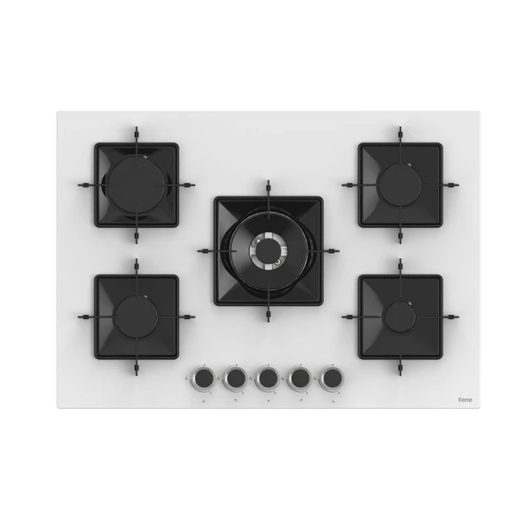 Ferre STEAMART-FRYART Serisi Beyaz Set (SS036 + QBL63CB +D078 ) - Emaye Izgara - 75 Cm Ocak - 2