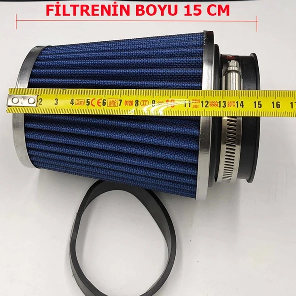 Ayarlanabilir Çaplı Açık Hava Filtresi Dar Mavi Renk 60mm-70mm-76mm - 2