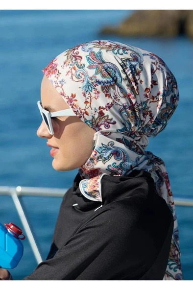 Mayovera Spor Şal Desen Lycralı Tasarım Mayo - 4