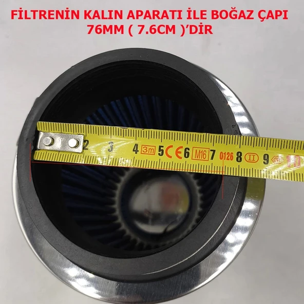 Ayarlanabilir Çaplı Açık Hava Filtresi Dar Mavi Renk 60mm-70mm-76mm - 6