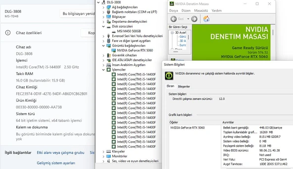 James Donkey Stark S700 Intel Core i5 14400F 16GB RAM 500GB SSD RTX5060 W11 Gaming PC (İKİNCİ EL) - 5