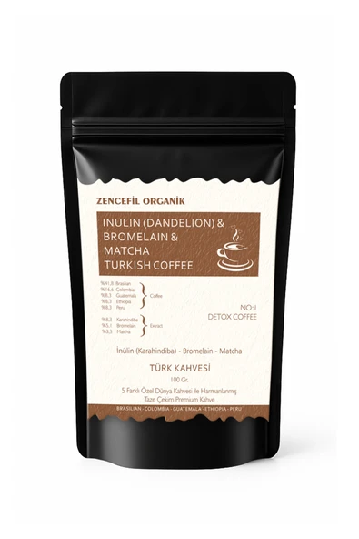 İnüin Ve Bromelain Coffee Türk Kahvesi 100 Gr. Karahindiba & Bromelain & Matcha Kahvesi - 2