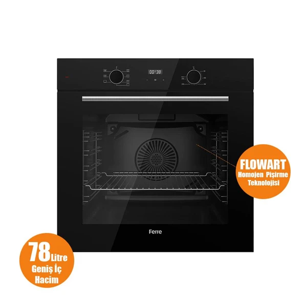Ferre FLOWART-SILENTART Serisi Siyah Set (SS205 + QBL63CS +D077-SA ) - Emaye Izgara - 5