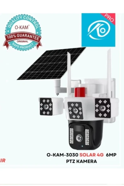 O-KAM 3030 4G SİM KARTLI Solar 6MP PTZ Dual LENS IP KAMERA - 2