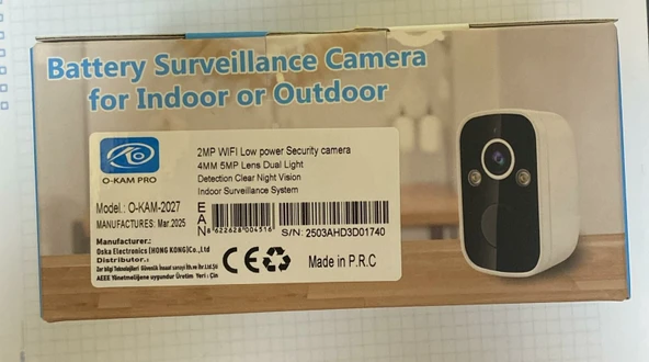 O-KAM-2027 Wifi Kamera 6Mp Bataryalı 2 Gün Şarj Mikrofon+Hoparlör - 2