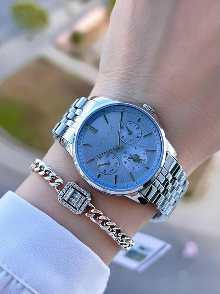 U.s.Polo Assn Çelik Kordon İç Fonksiyonları Aktif 5 Atm 2 Yıl Garantili Kadın Kol Saati UA.2076.S07 ürün görseli