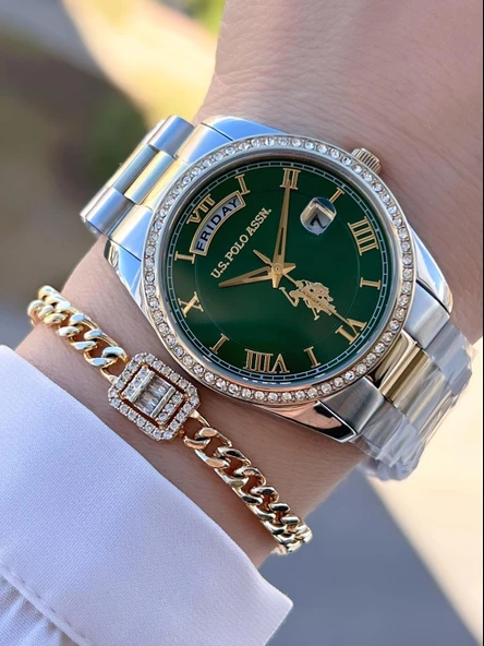 U.s.Polo Assn Çelik Kordon İç Fonksiyonları Aktif 5 Atm 2 Yıl Garantili Kadın Kol Saati UA.2054.S04 ürün görseli