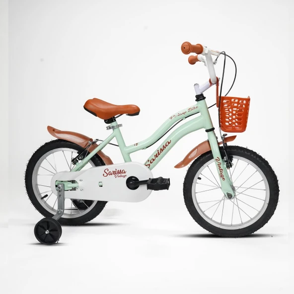 Sarissa Vintage 16 Jant Çocuk Bisiklet 4 ve 7 Yaş Çocuk Bisikleti Yeni Sezon Aksesuarlı Pastel Yeşil ürün görseli 1