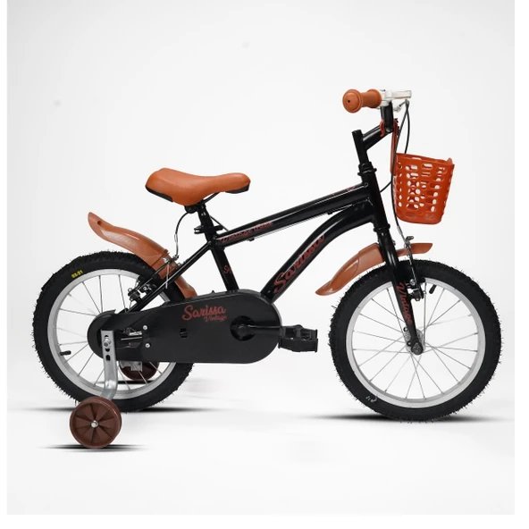Sarissa Vintage 16 Jant Çocuk Bisiklet 4 ve 7 Yaş Çocuk Bisikleti Yeni Sezon Aksesuarlı Siyah Kahve ürün görseli 1