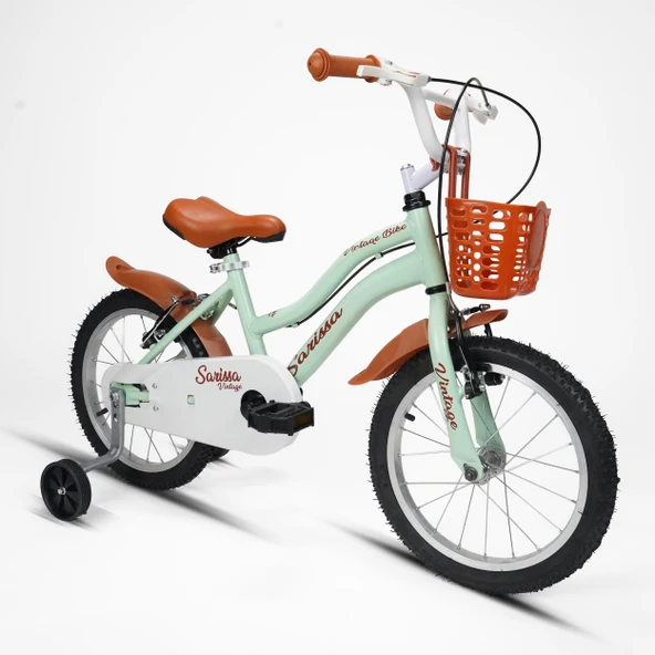Sarissa Vintage 16 Jant Çocuk Bisiklet 4 ve 7 Yaş Çocuk Bisikleti Yeni Sezon Aksesuarlı Pastel Yeşil - Resim 3
