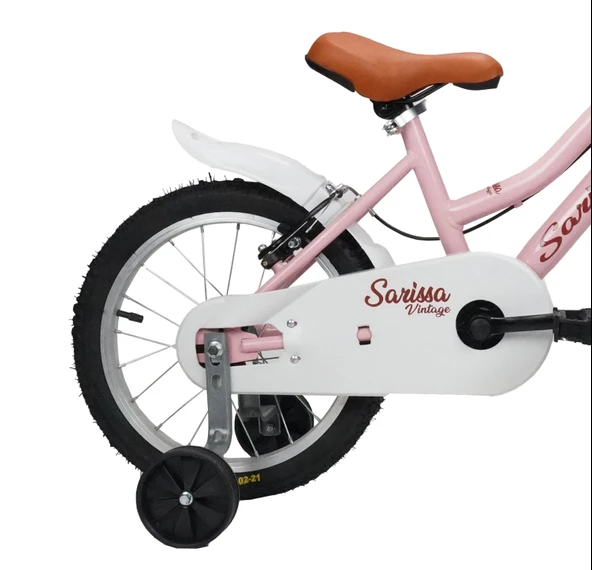 Sarissa Vintage 16 Jant Çocuk Bisiklet 4 ve 7 Yaş Çocuk Bisikleti Yeni Sezon Aksesuarlı Pastel Pembe - 3