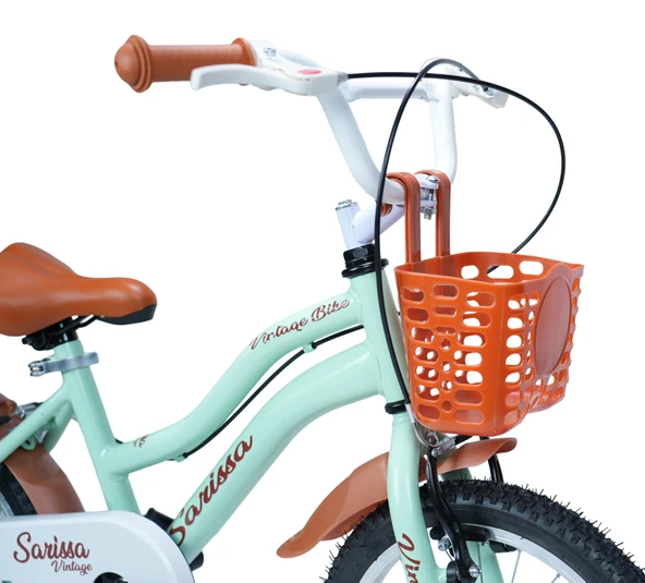 Sarissa Vintage 16 Jant Çocuk Bisiklet 4 ve 7 Yaş Çocuk Bisikleti Yeni Sezon Aksesuarlı Pastel Yeşil - Resim 4