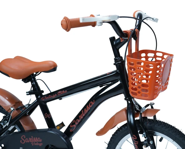 Sarissa Vintage 16 Jant Çocuk Bisiklet 4 ve 7 Yaş Çocuk Bisikleti Yeni Sezon Aksesuarlı Siyah Kahve - 4