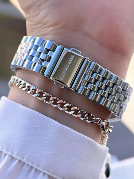 U.s.Polo Assn Çelik Kordon İç Fonksiyonları Aktif 5 Atm 2 Yıl Garantili Kadın Kol Saati UA.2076.S07 - Resim 3