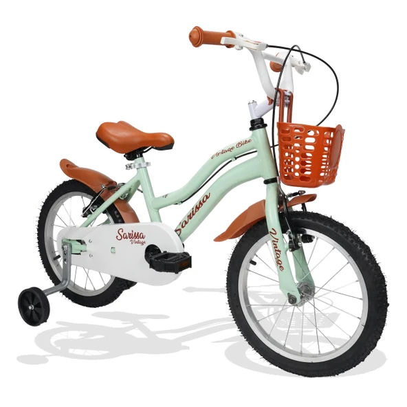 Sarissa Vintage 16 Jant Çocuk Bisiklet 4 ve 7 Yaş Çocuk Bisikleti Yeni Sezon Aksesuarlı Pastel Yeşil - Resim 2