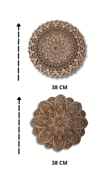 Aluradeco 2'li Mandala Ruhsal Ahşap Duvar Dekoru Seti - 5