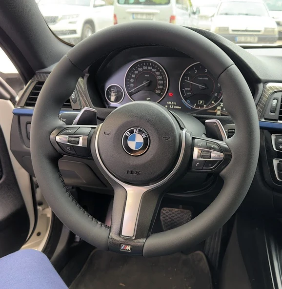BMW F30 M SPORT KASA ARACA ÖZGÜ DİKMELİ DİREKSİYON KILIFI - 2