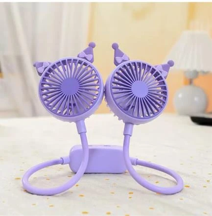Fan Kuromi Şarjlı Boyun Fanı Vantilatör USB Şarj Taşınabilir