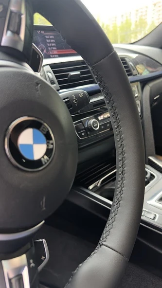 BMW F30 M SPORT KASA ARACA ÖZGÜ DİKMELİ DİREKSİYON KILIFI - 4