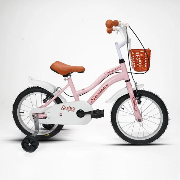 Sarissa Vintage 16 Jant Çocuk Bisiklet 4 ve 7 Yaş Çocuk Bisikleti Yeni Sezon Aksesuarlı Pastel Pembe - 1