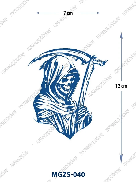 MGZS-040 YARI KALICI ÇAPALI KURUKAFA DESEN DÖVME-TATTO