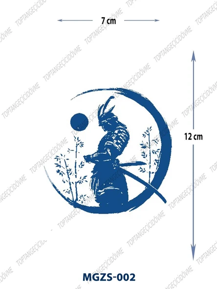 MGZS-002 YARI KALICI SAVAŞCI SAMURAY DESEN DÖVME-TATTO - 2