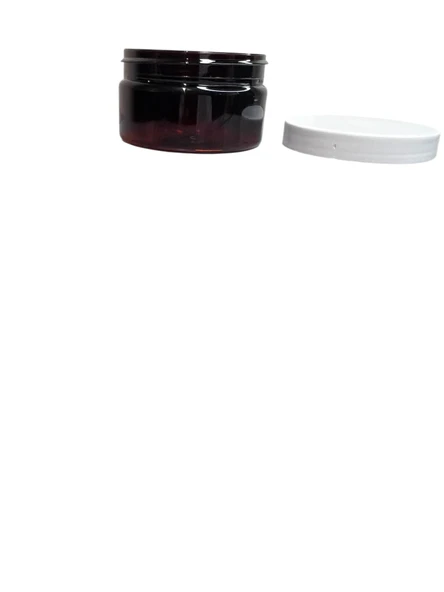 100ml kahverengi akrilik plastik krem kavanozu beyaz kapaklı, 24 adet, krem kavanozu, kozmetik kavanoz, plastik kavanoz - 2