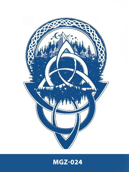 MGZ-024 DOĞA VE İŞARETİ DESEN ORTA BOY YARI KALICI DÖVME-TATTO