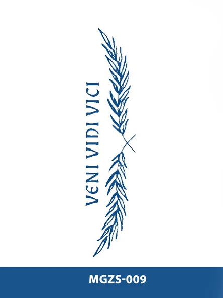 MGZS-012 YARI KALICI VENI VIDI VICI GELDİM GÖRDÜM YENDİM YAZILI DÖVME-TATTO