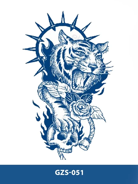 GZS-051 YARI KALICI ASLAN DESEN DÖVME-TATTO ürün görseli