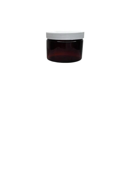 150ml kahverengi akrilik plastik krem kavanozu beyaz kapaklı, 12 adet, krem kavanozu, kozmetik kavanoz, plastik kavanoz