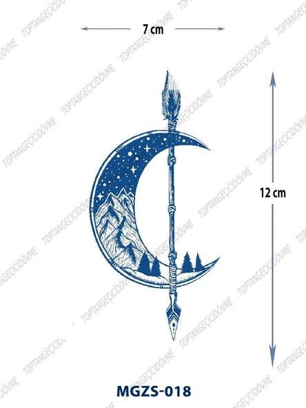 MGZS-018 YARI KALICI HİLAL VE MIZRAK DESEN DÖVME-TATTO ürün görseli