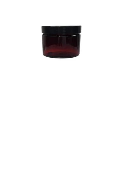 150ml kahverengi akrilik plastik krem kavanozu siyah kapaklı, 12 adet, krem kavanozu, kozmetik kavanoz, plastik kavanoz
