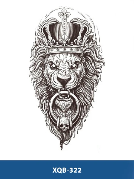 XQB-322 ORTA BOY ASLAN KRAL DESEN GEÇİCİ DÖVME-TATTO
