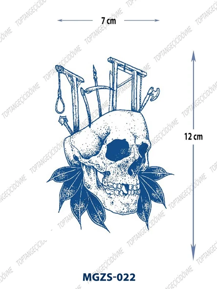MGZS-022 YARI KALICI KURUKAFA DESEN DÖVME-TATTO