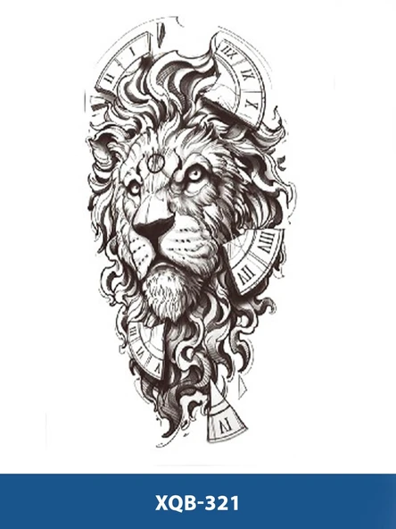XQB-321 ORTA BOY ASLAN DESEN GEÇİCİ DÖVME-TATTO