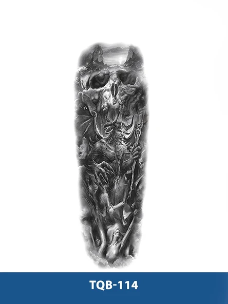 TQB-114 SAVAŞCI DESEN GEÇİCİ KOL DÖVMESİ-TATTO
