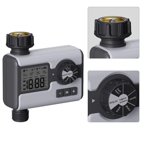 Akyol Garden 21177 Dijital Otomatik Bahçe Sulama Bilgisayarı Timer - 2