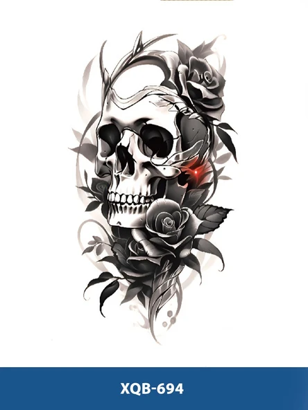 XQB-694 ORTA BOY KURUKAFA DESEN GEÇİCİ DÖVME-TATTO