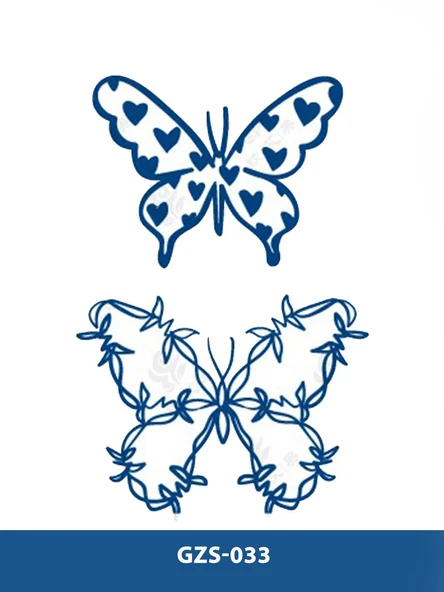 GZS-033 YARI KALICI KELEBEK ÇİFT DESEN DÖVME-TATTO ürün görseli